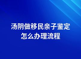 湯陰移民親子鑒定申請(qǐng)流程